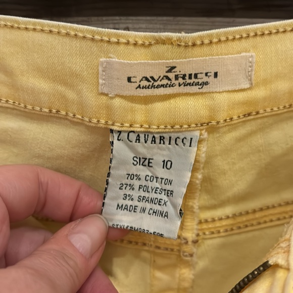 Z. Cavaricci Authentic Vintage Sz 10 (34x28) pale yellow Hand Crafted Denim Jean - Picture 3 of 8